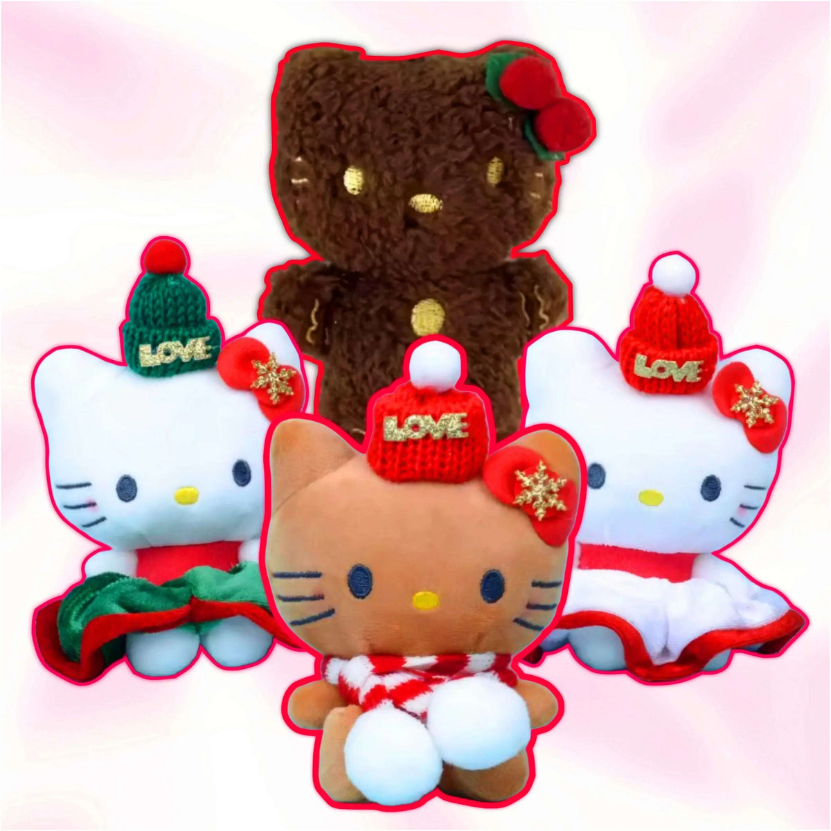 Hello Kitty Christmas Festive Plushie Keychain (10cm/4")