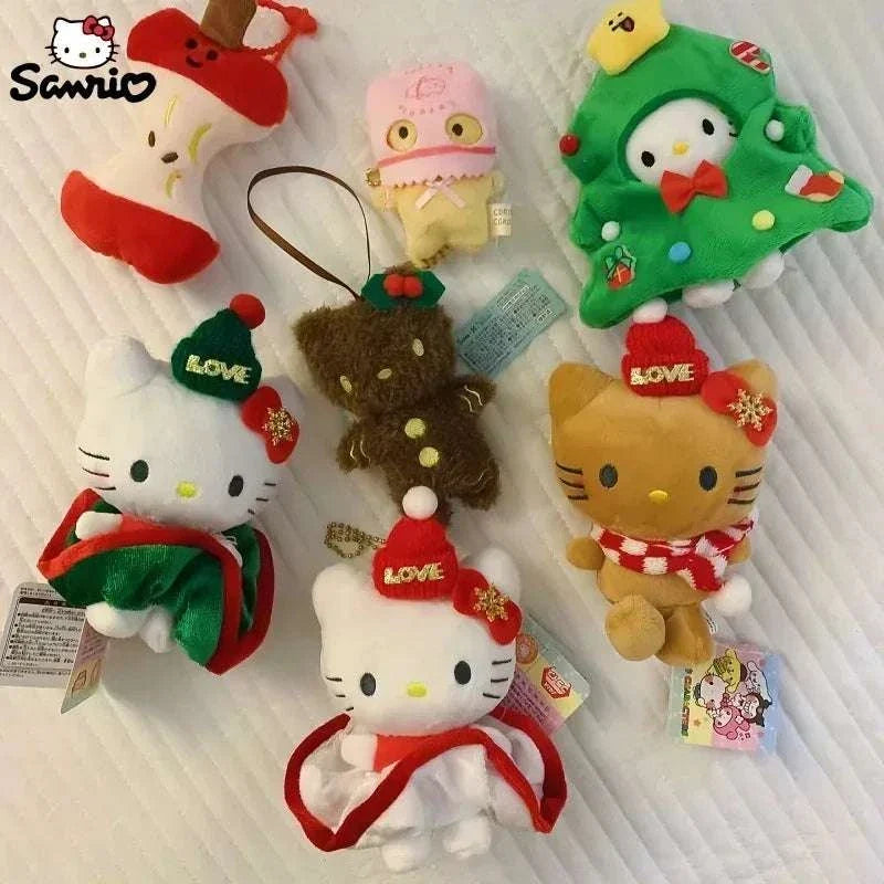Hello Kitty Christmas Festive Plushie Keychain (10cm/4")